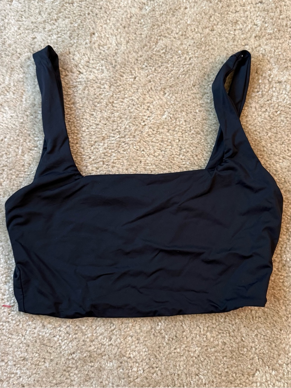 Womens M Black Y2K Slick Crop Top: New York Casual Basics wide strap